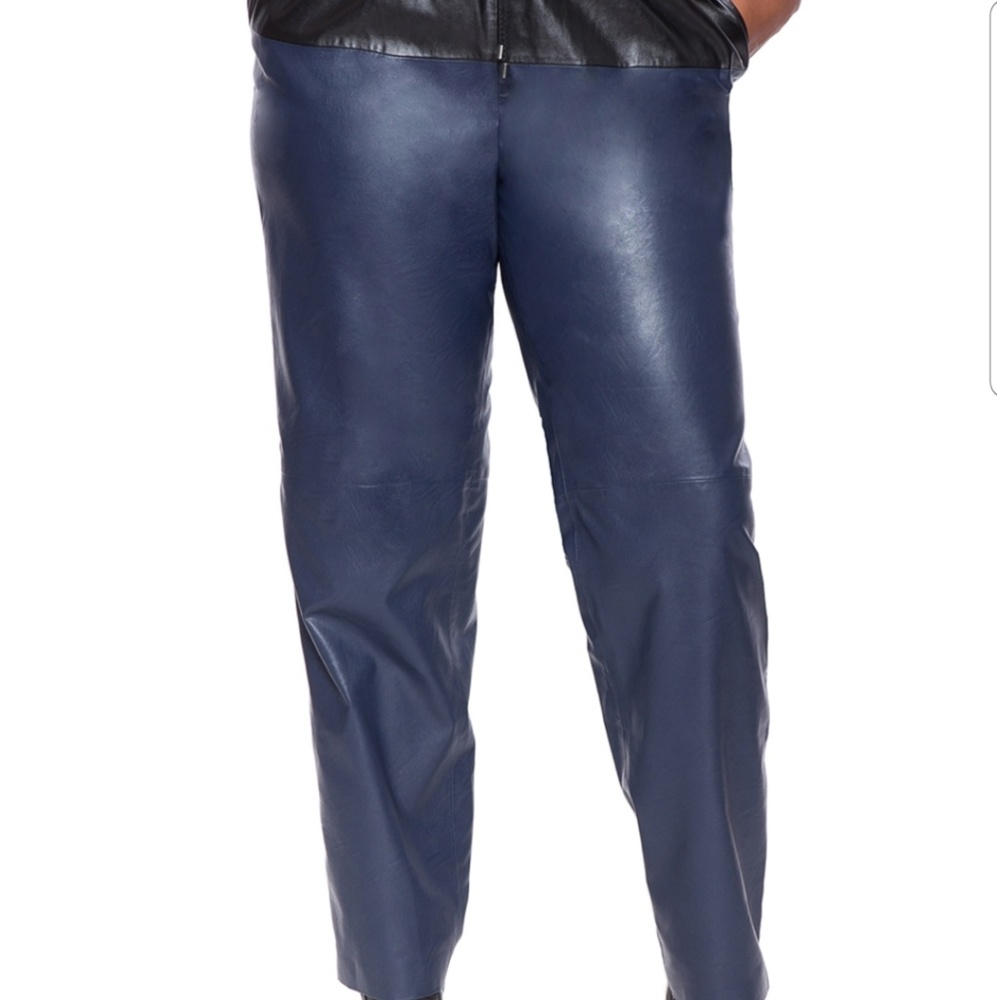 Faux leather joggers